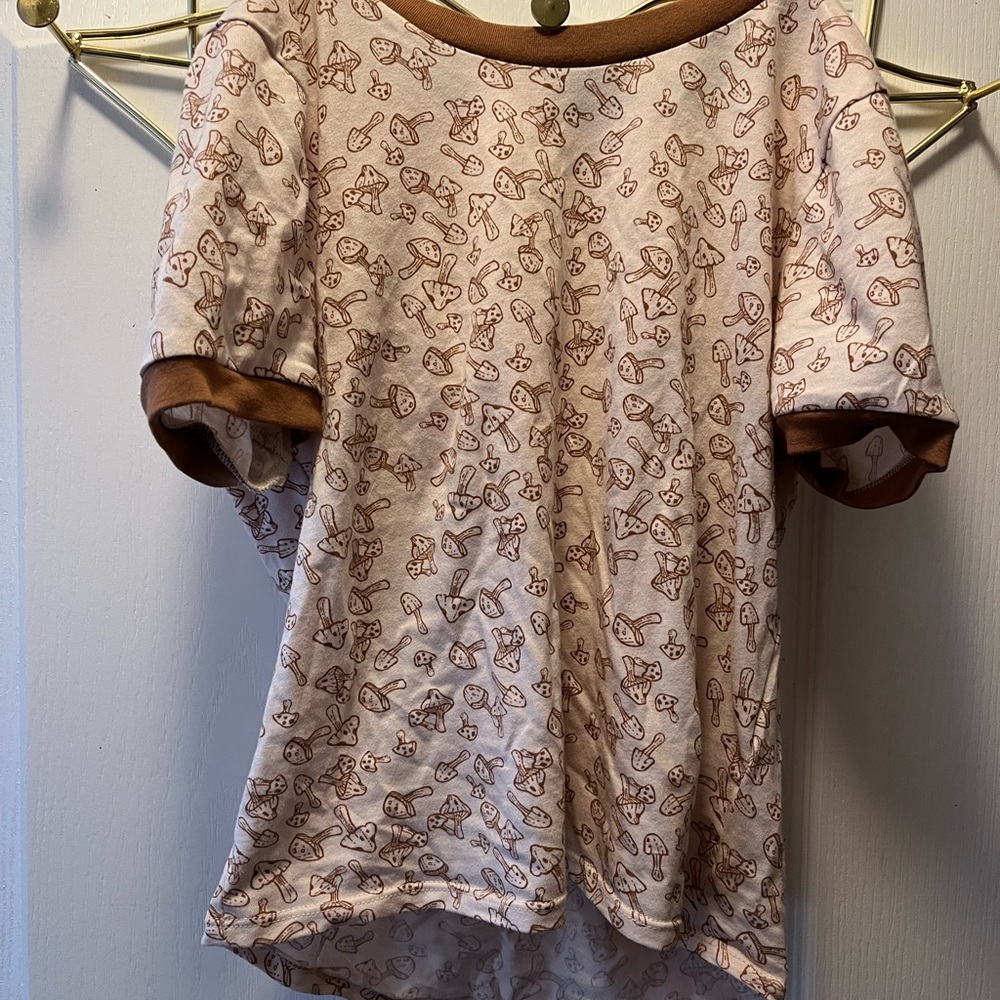 Tan/Brown Mushroom Baby Tee